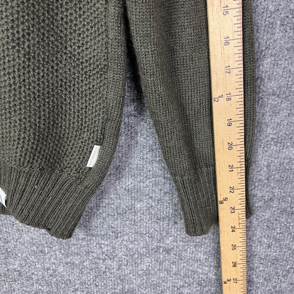 Peregrine Mens Quarter Zip Mock Neck Sweater Olive Green Knit Pullover Top Small - Picture 5 of 9